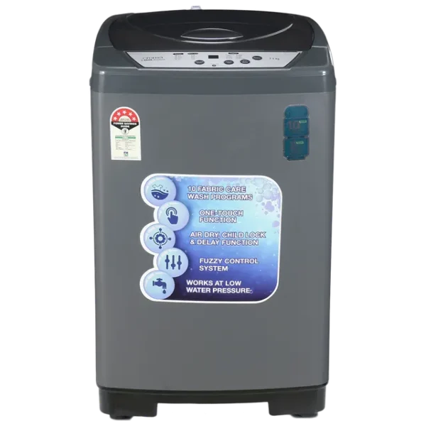 Washing Machine Top Load Croma 7.5 kg 5 Star Fully Automatic  ( Fuzzy Control, Grey)