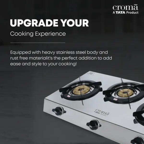 Gas Stove Croma 3 Burner SS Manual (Stainless Steel, Silver) - Image 9