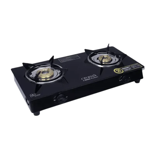 2 Burner Manual Gas Stove Croma Classic Toughened Glass Top  (ISI Certified, Black) - Image 13