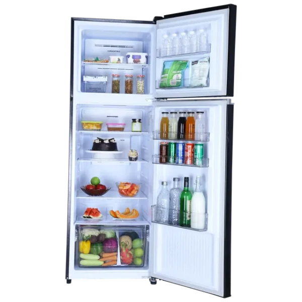 REFRIGERATOR DOUBLE DOOR Croma 303 Litres 3 Star Frost Free-Convertible-with Inverter Technology ( Black Uniglass) - Image 3