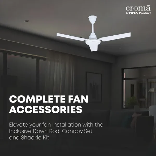 Ceiling Fan-Croma ECO 1200mm 3 Blade Copper Motor (Inverter Technology, White) - Image 7