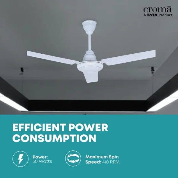 Ceiling Fan-Croma ECO 1200mm 3 Blade Copper Motor (Inverter Technology, White) - Image 8