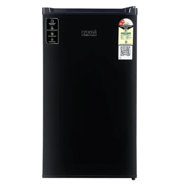 Single Door Refrigerator Croma 84 Litres 2 Star Direct Cool with Reversible Door ( Black)