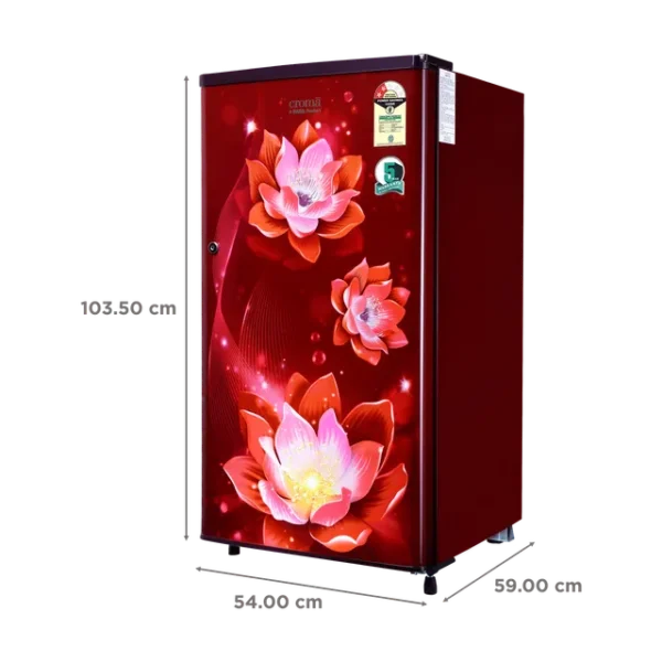 Single Door Refrigerator Croma 165 Litres 2 Star Direct Cool  with Anti Fungal Gasket ( PCM Floral) - Image 14