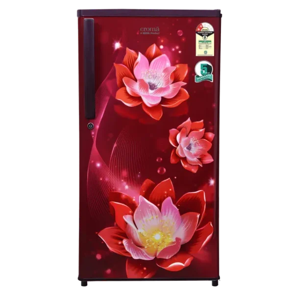 Single Door Refrigerator Croma 183 Litres 2 Star Direct Cool with Anti-Fungal Door Gasket ( Rosalind Wine)