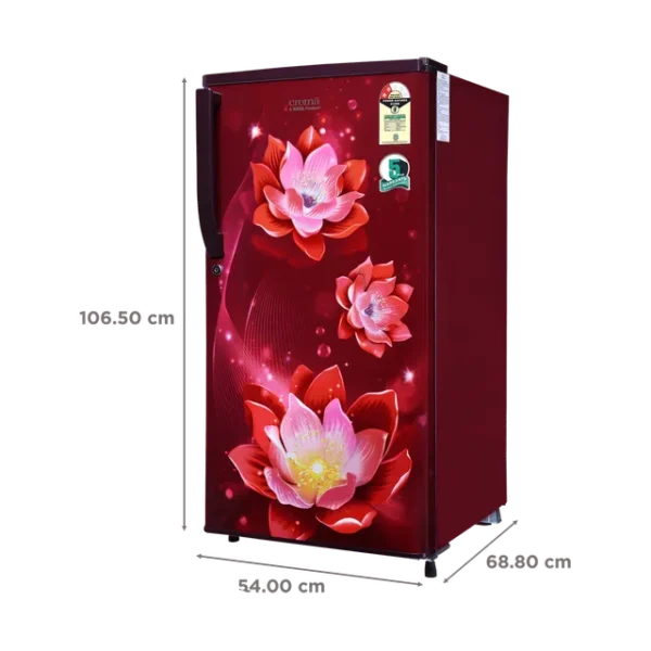 Single Door Refrigerator Croma 183 Litres 2 Star Direct Cool with Anti-Fungal Door Gasket ( Rosalind Wine) - Image 17