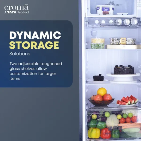 Single Door Refrigerator Croma 206 Litres 4 Star Direct Cool with Inverter Compressor ( Blue) - Image 2