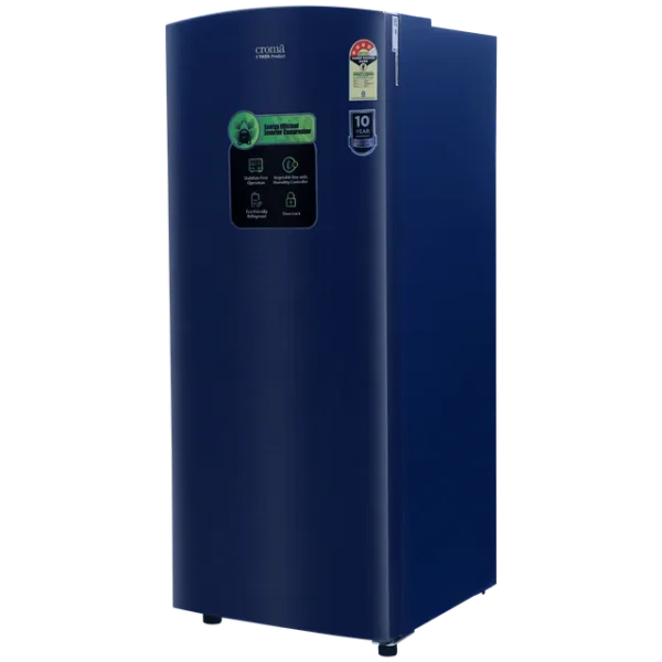 Single Door Refrigerator Croma 206 Litres 4 Star Direct Cool with Inverter Compressor ( Blue) - Image 16