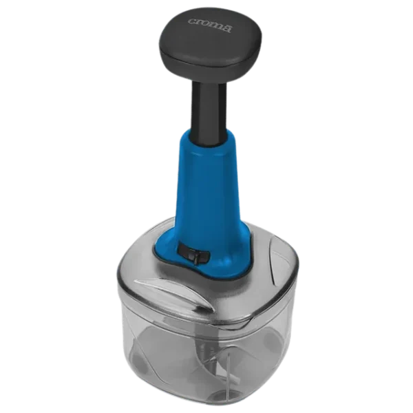 Push Chopper 600 ml Croma Manual  (Blue and Black)