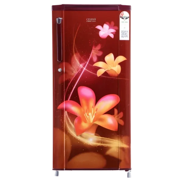 Single Door Refrigerator Croma 185 Litres 2 Star Direct Cool  with Anti Fungal Gasket (2025 Model, CRLR185DCC008914, Red Erica)