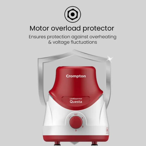 Mixer Grinder, Crompton Questa 500W, 3 Stainless Steel Jars - Image 3