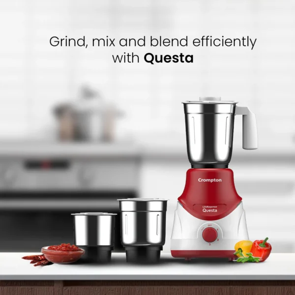 Mixer Grinder, Crompton Questa 500W, 3 Stainless Steel Jars - Image 4